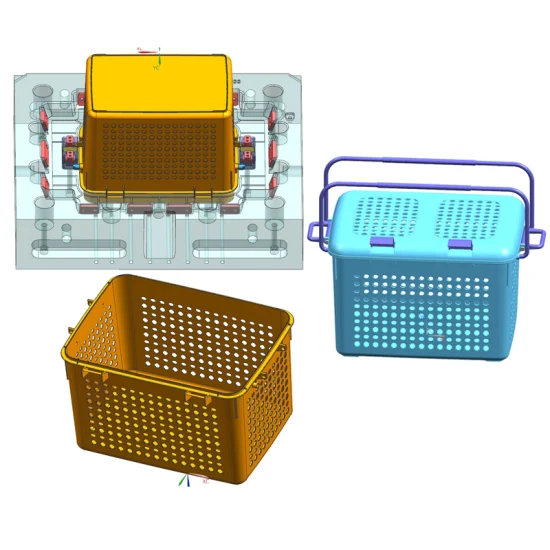 플라스틱 홈 박스 금형 칼붙이 바구니 유연한 잠금 뚜껑 사출 금형